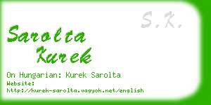 sarolta kurek business card